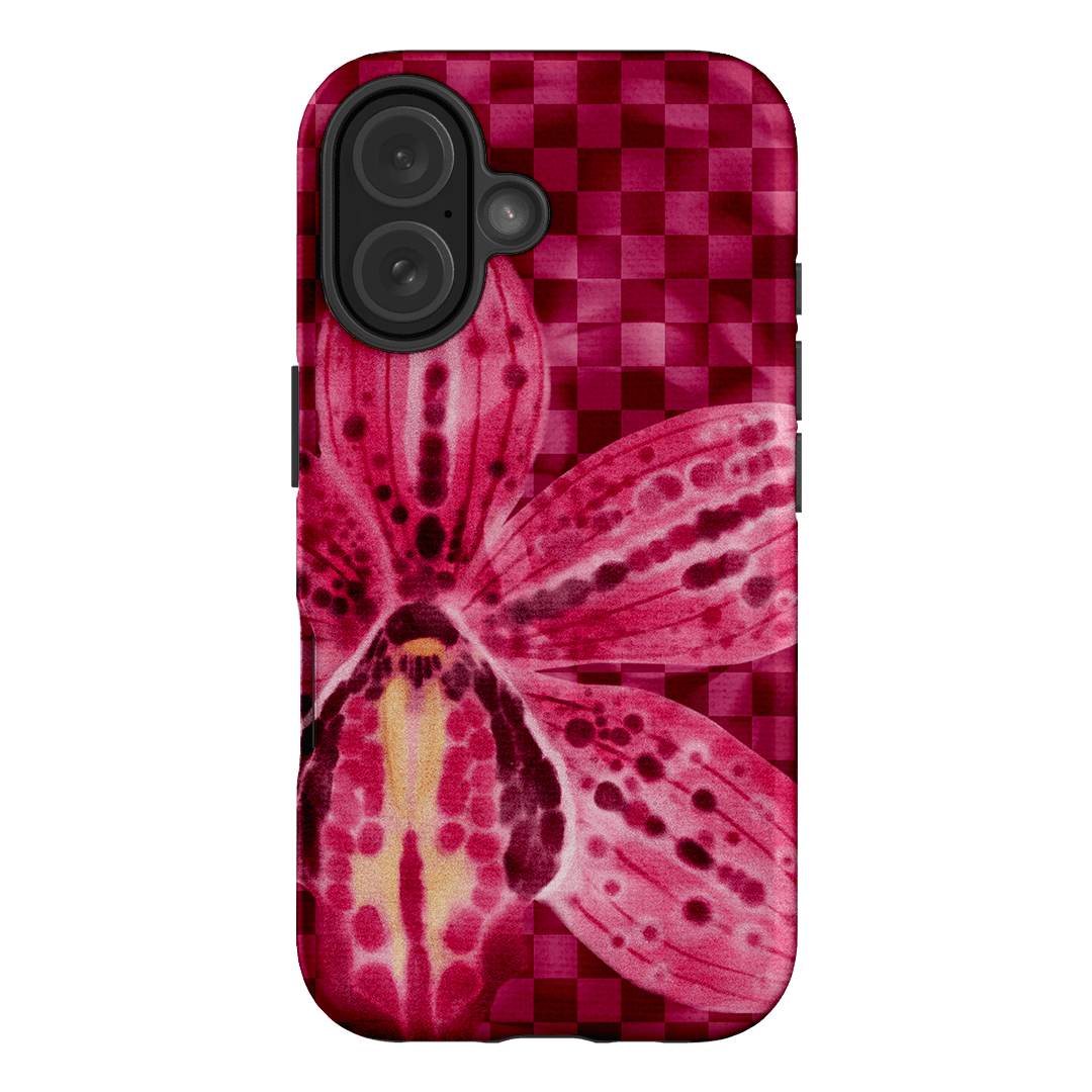Check Orchid Printed Phone Cases iPhone 16 / Armoured by Sally Hungerford - The Dairy