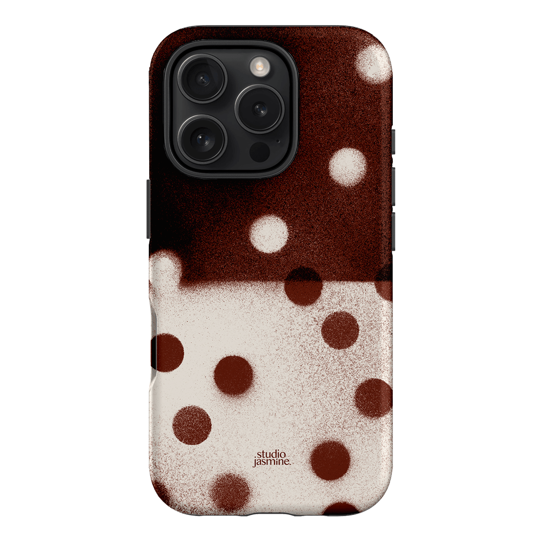 Espresso Polka Dot Printed Phone Cases iPhone 16 Pro / Armoured by Jasmine Dowling - The Dairy