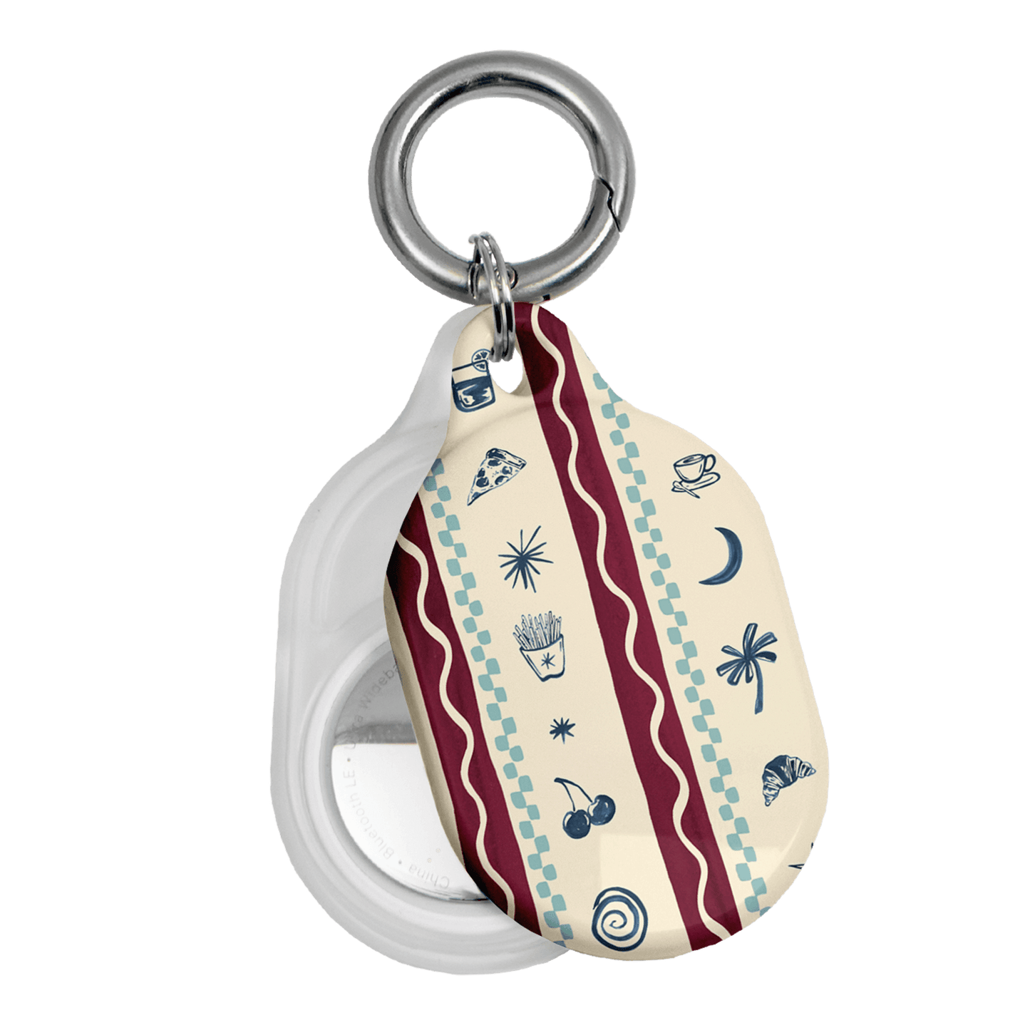 Summer Snacks Burgundy AirTag Case AirTag Case by Charlie Taylor - The Dairy