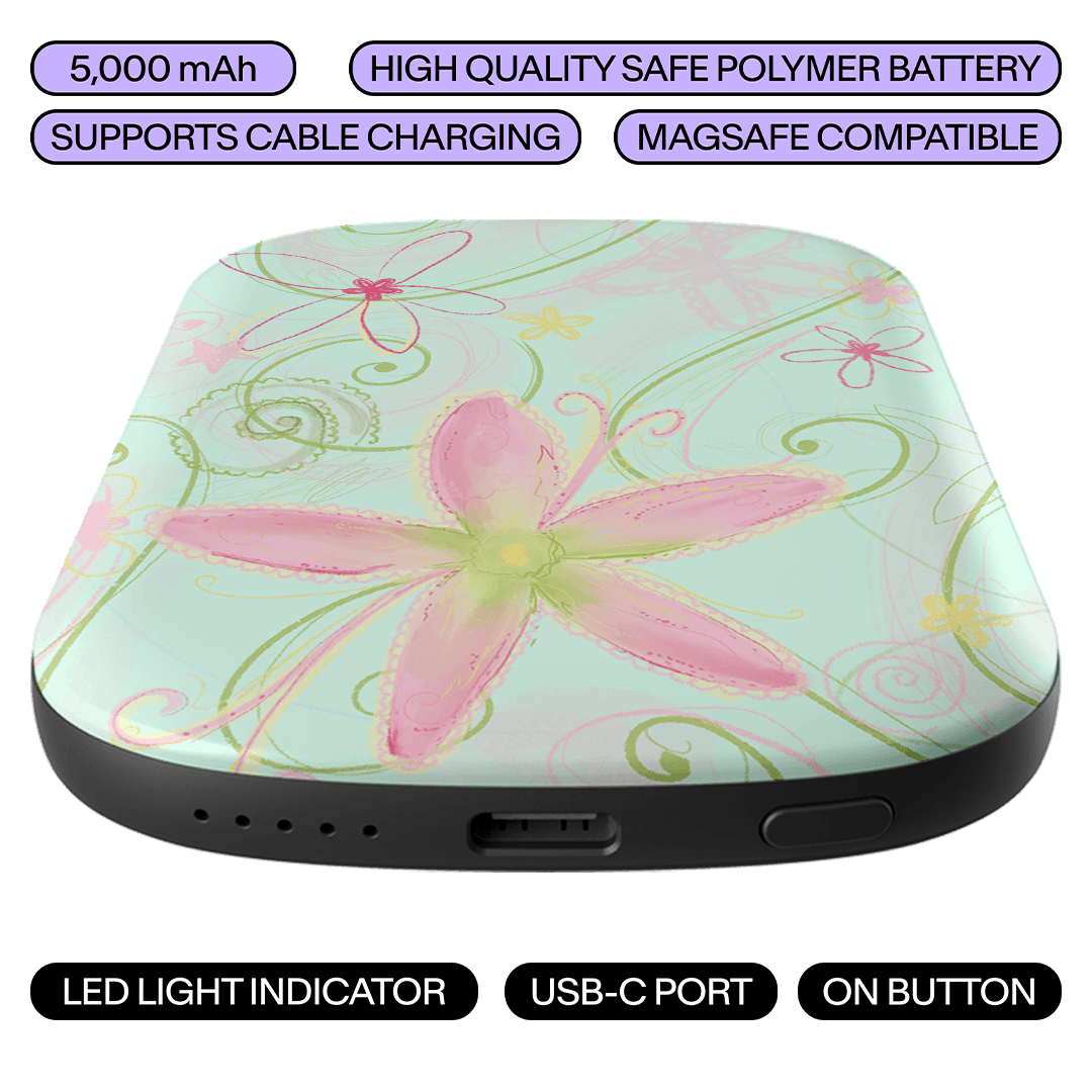 Swirl Blue Chargepod MagSafe Power Bank ChargerPod by Kayla Carr - The Dairy
