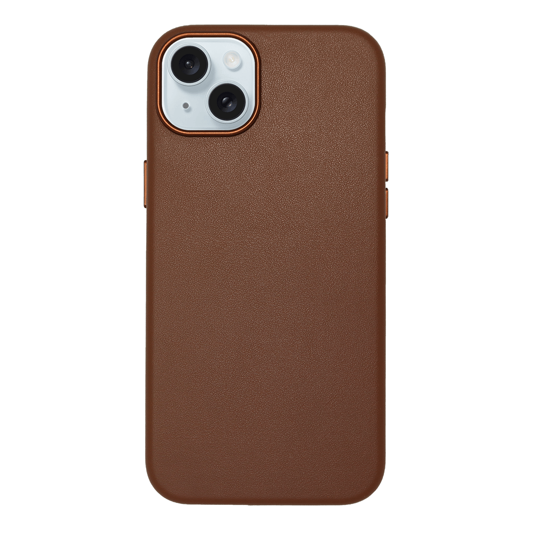 iPhone Vegan Leather Case Brown Leather Phone Case iPhone 15 Plus by The Dairy - The Dairy