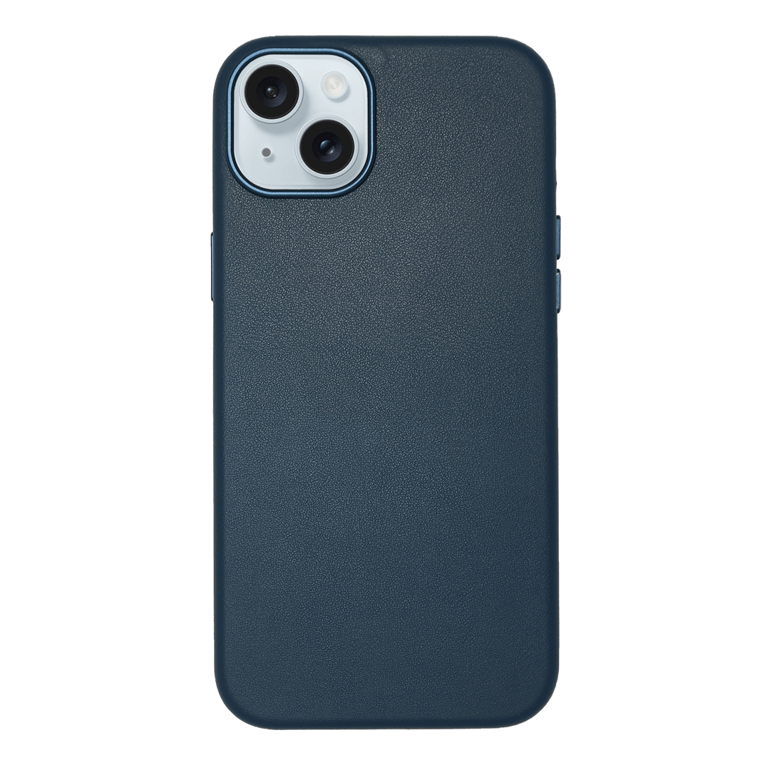 iPhone Vegan Leather Case Navy Leather Phone Case iPhone 15 Plus by The Dairy - The Dairy