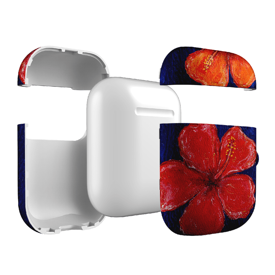 Hibiscus Flower Deep Blue AirPods Case AirPods Case by BG. Studio - The Dairy