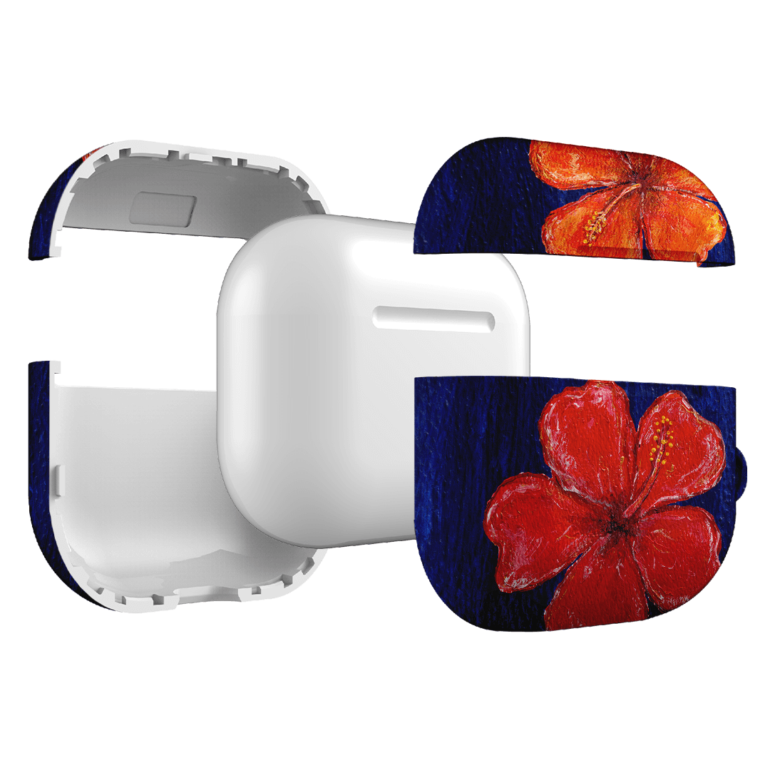 Hibiscus Flower Deep Blue AirPods Case AirPods Case by BG. Studio - The Dairy