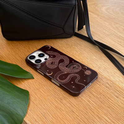 Astro Snake in Brown Printed Phone Cases by Veronica Tucker - The Dairy