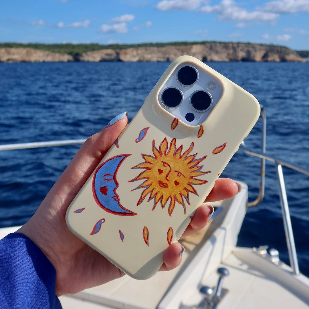 Sun & Moon Yellow Printed Phone Cases by BG. Studio - The Dairy
