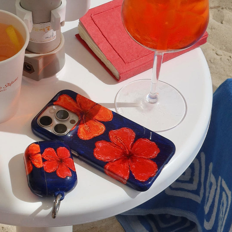 Hibiscus Flower Deep Blue Printed Phone Cases by BG. Studio - The Dairy