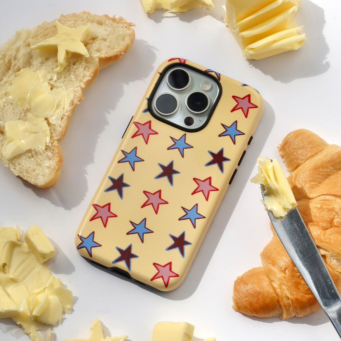 Lucky Stars Butter Printed Phone Cases by BG. Studio - The Dairy