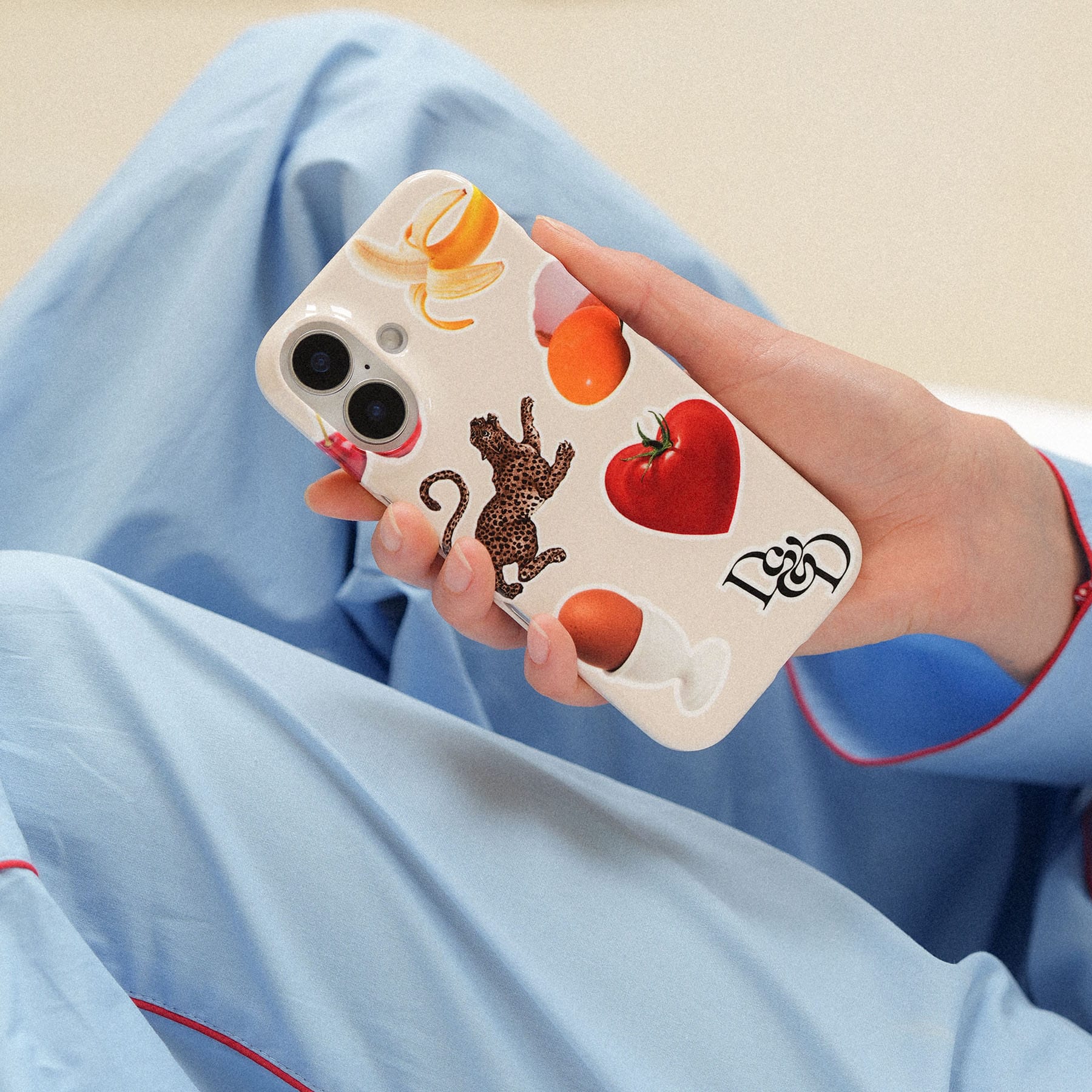 Sunday Stickers Cream Printed Phone Cases by Desmond & Dempsey - The Dairy