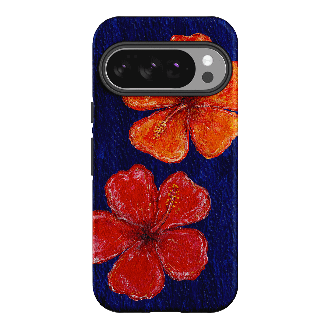 Hibiscus Flower Deep Blue Printed Phone Cases Google Pixel 10 / Armoured by BG. Studio - The Dairy