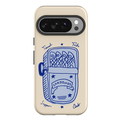 Sardine Social Blue Printed Phone Cases Google Pixel 10 / Armoured by The Dairy - The Dairy