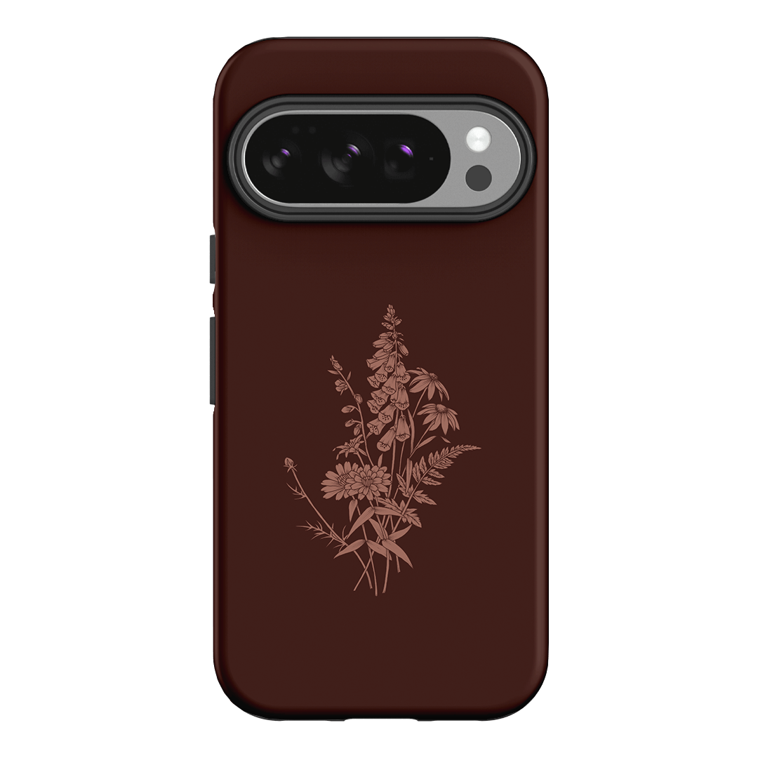 Wildflowers Mocha Printed Phone Cases Google Pixel 10 / Armoured by Typoflora - The Dairy