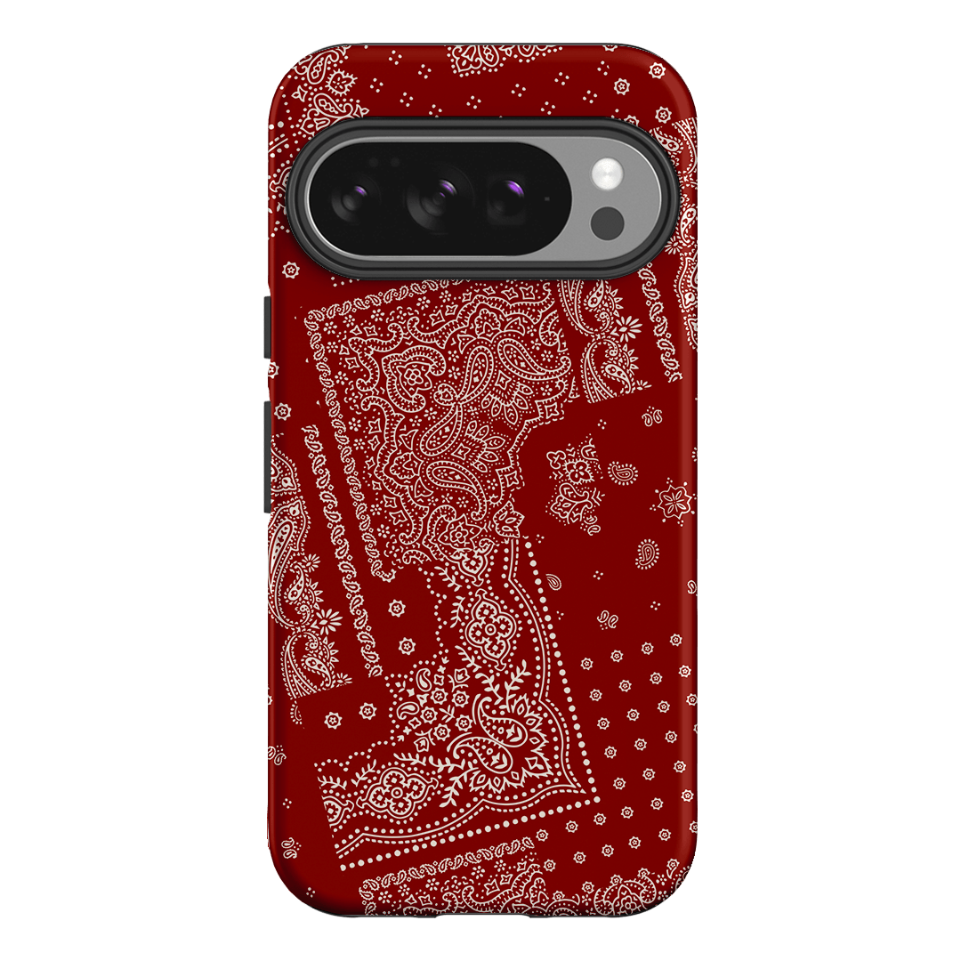 Paisley Crimson Printed Phone Cases Google Pixel 10 Pro / Armoured by The Dairy - The Dairy