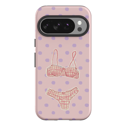 Vintage Gingham Printed Phone Cases Google Pixel 10 Pro / Armoured by Kayla Carr - The Dairy