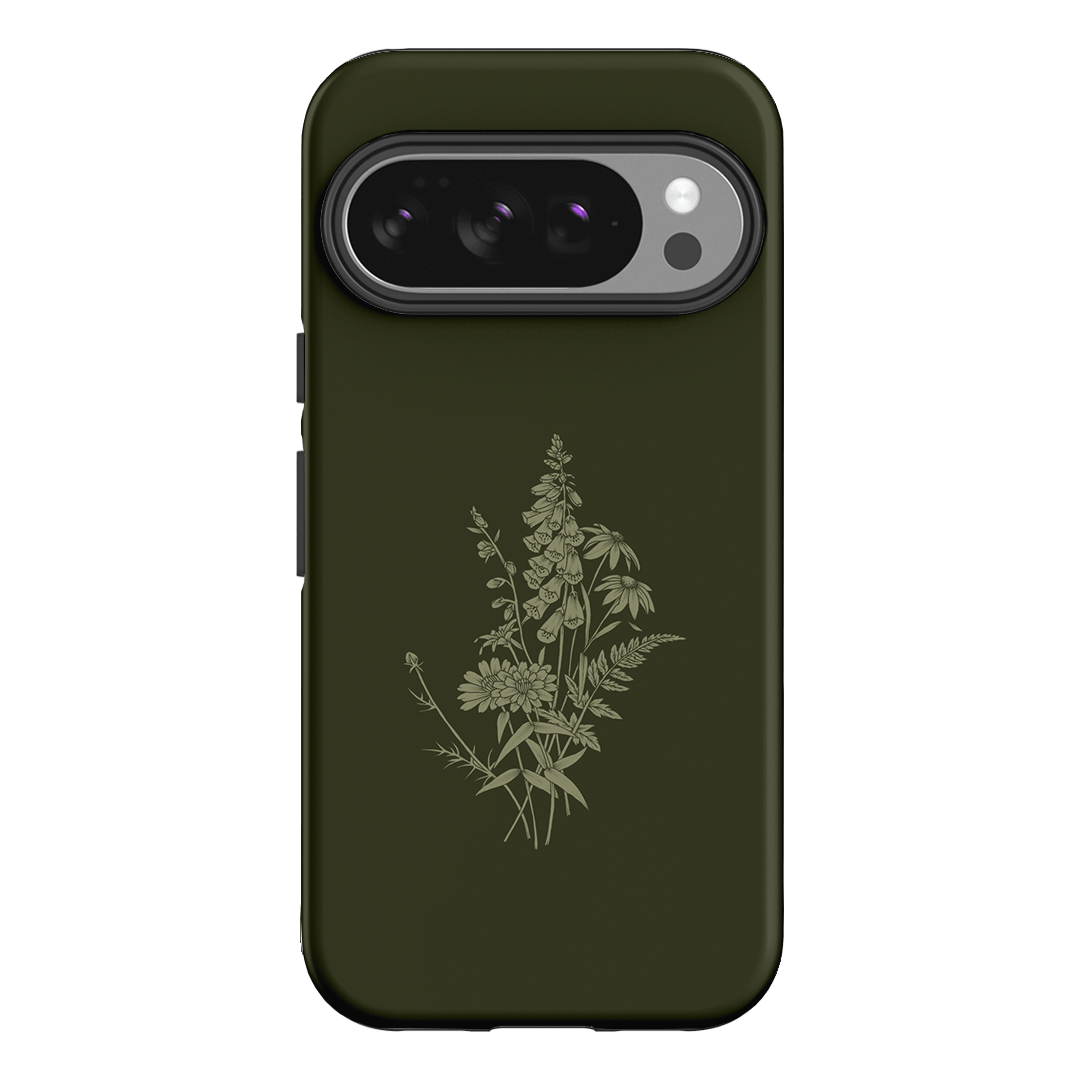 Wildflowers Olive Printed Phone Cases Google Pixel 10 Pro / Armoured by Typoflora - The Dairy