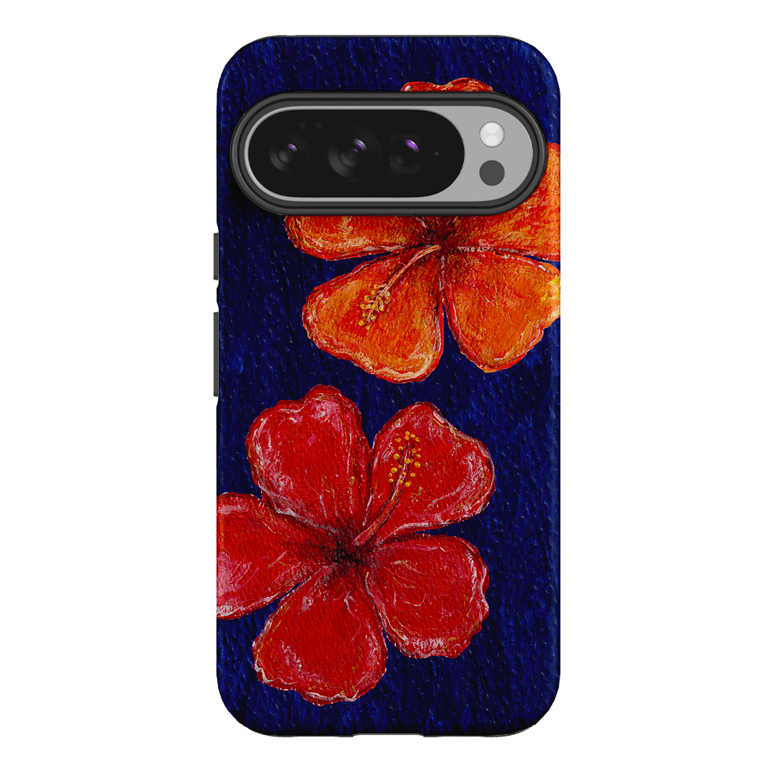 Hibiscus Flower Deep Blue Printed Phone Cases Google Pixel 10 Pro XL / Armoured by BG. Studio - The Dairy
