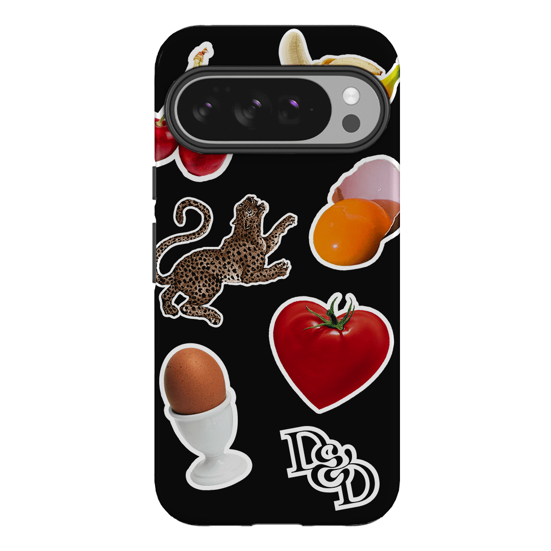 Sunday Stickers Black Printed Phone Cases by Desmond & Dempsey - The Dairy