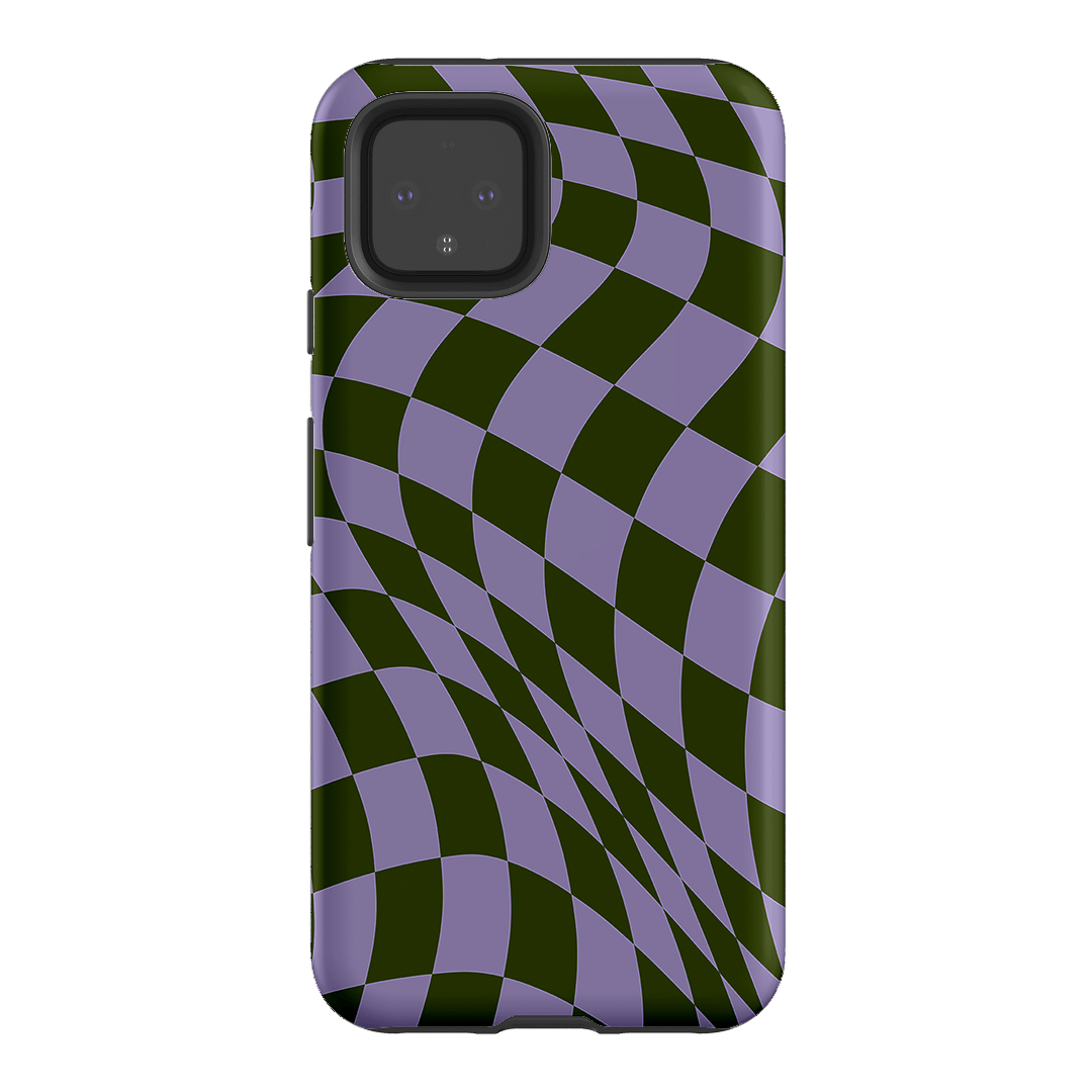 Wavy Check Forest on Lilac Matte Case Matte Phone Cases Google Pixel 4 / Armoured by The Dairy - The Dairy