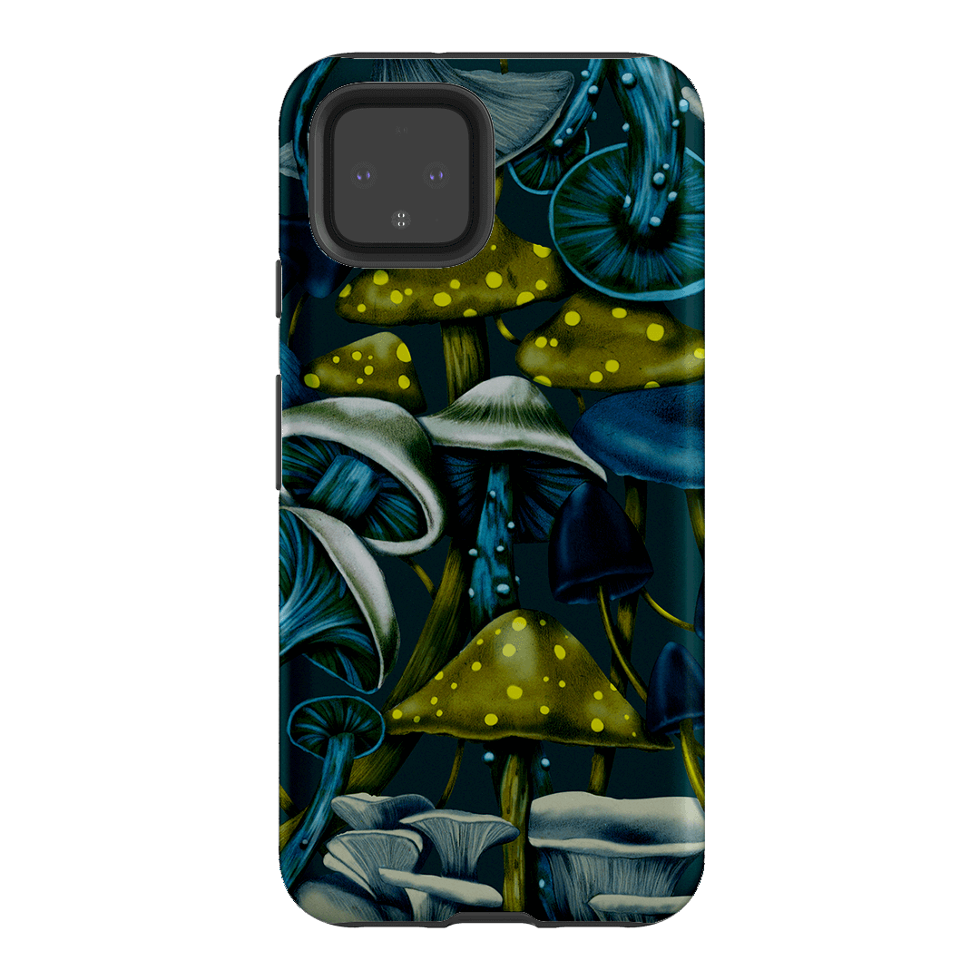 Shrooms Blue Printed Phone Cases Google Pixel 4 / Armoured by Kelly Thompson - The Dairy