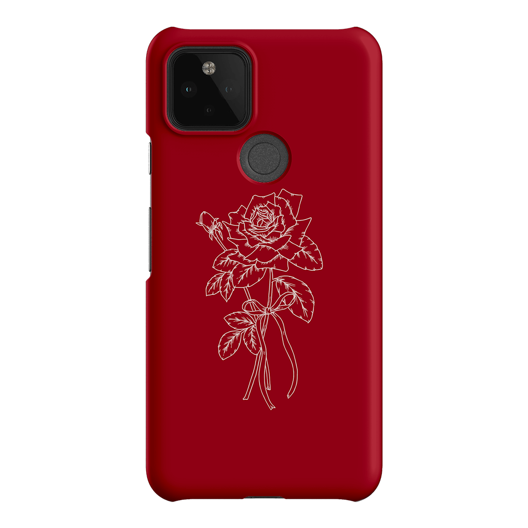 Red Rose Printed Phone Cases Google Pixel 5 / Snap by Typoflora - The Dairy