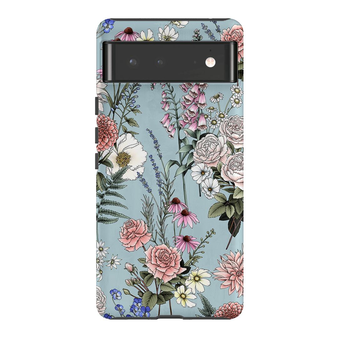 Garden Party Blue Printed Phone Cases Google Pixel 6 / Armoured by Typoflora - The Dairy