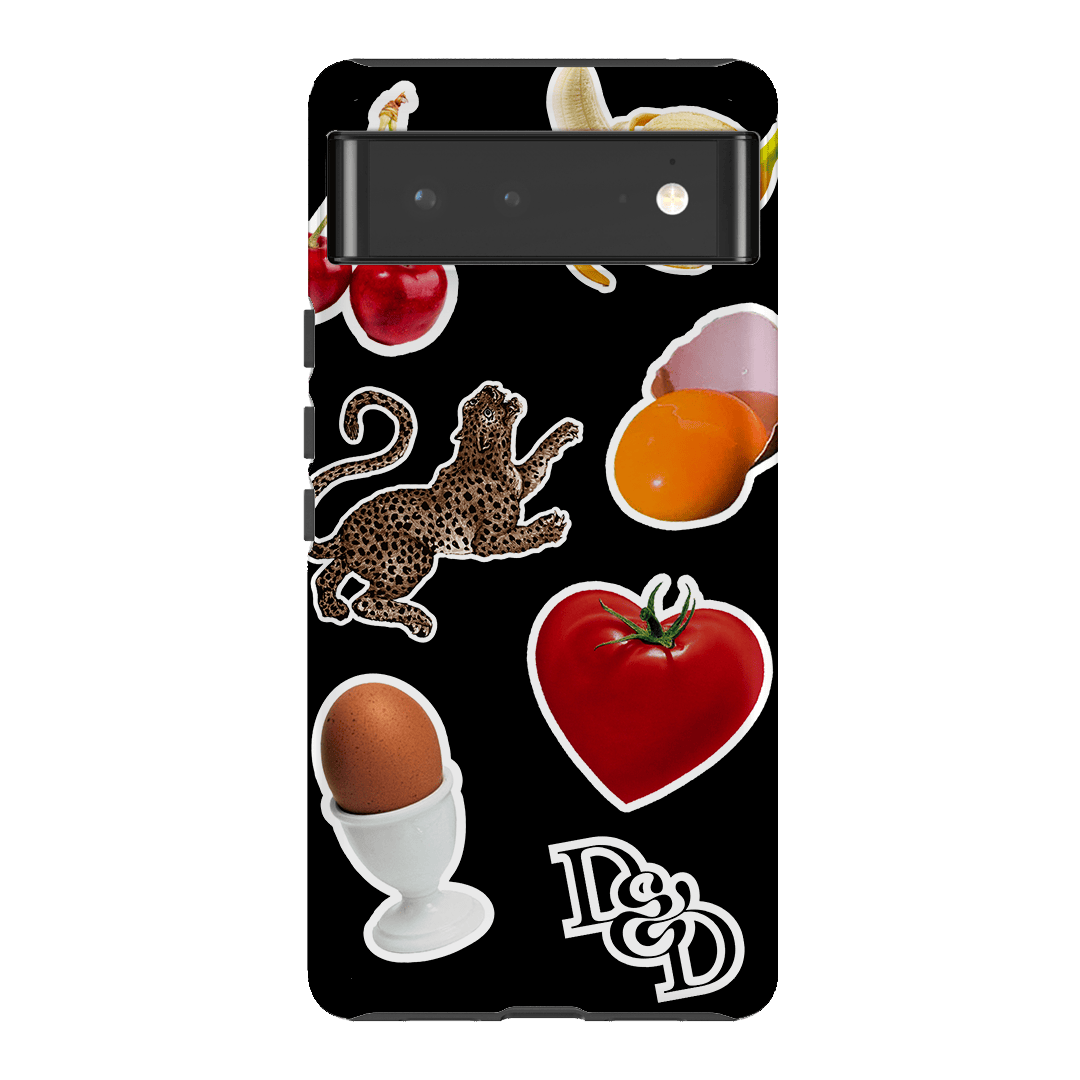 Sunday Stickers Black Printed Phone Cases by Desmond & Dempsey - The Dairy