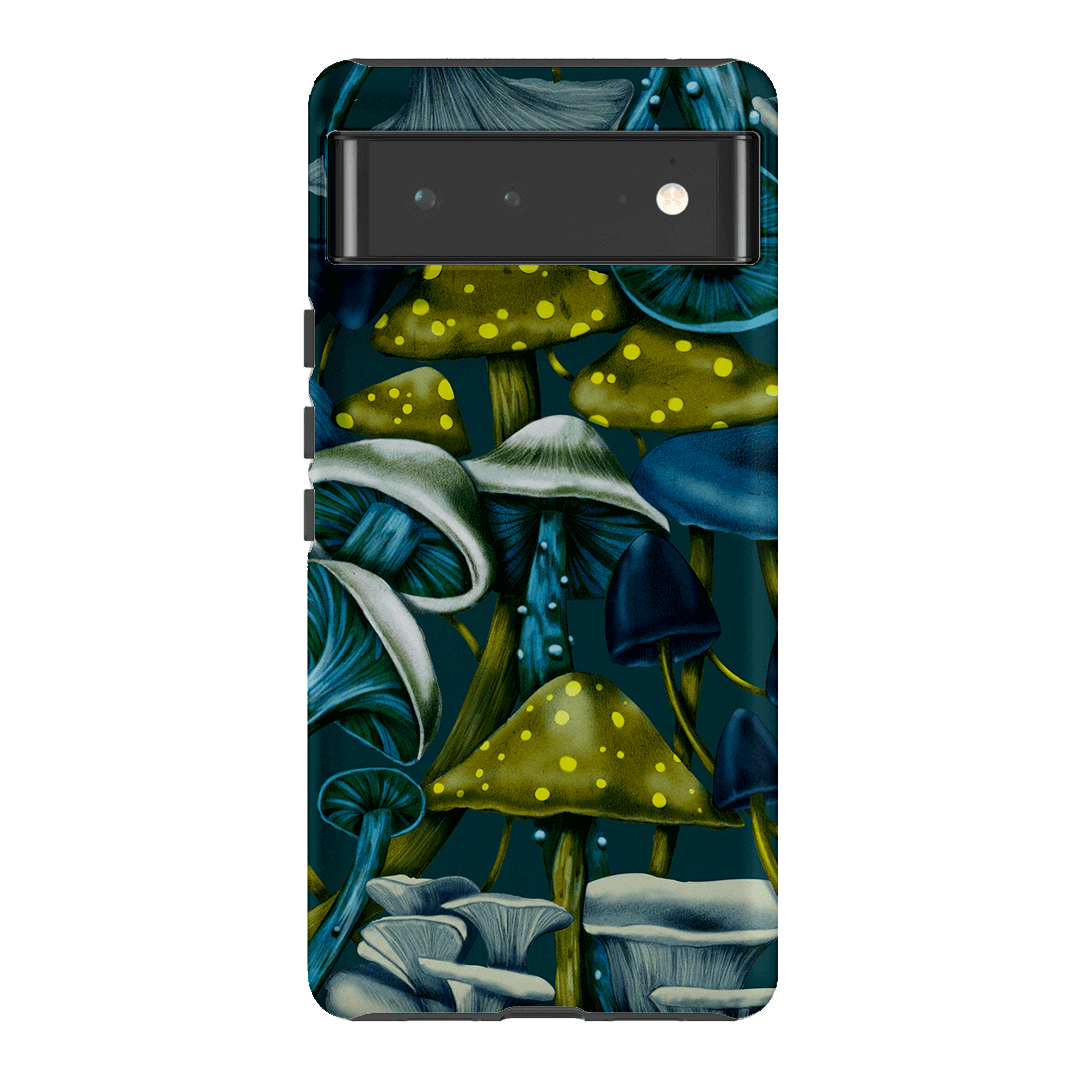 Shrooms Blue Printed Phone Cases Google Pixel 6 / Armoured by Kelly Thompson - The Dairy