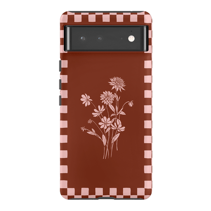 Dahlia Check Printed Phone Cases Google Pixel 6 Pro / Armoured by Typoflora - The Dairy