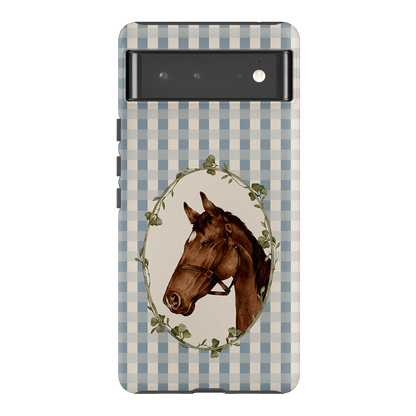 Gingham Horse Printed Phone Cases Google Pixel 6 Pro / Armoured by Kasiags Art - The Dairy