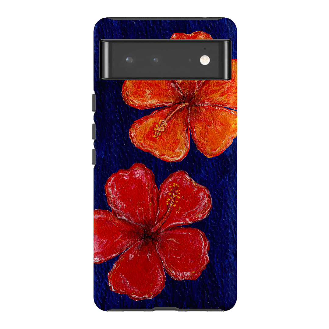 Hibiscus Flower Deep Blue Printed Phone Cases Google Pixel 6 Pro / Armoured by BG. Studio - The Dairy