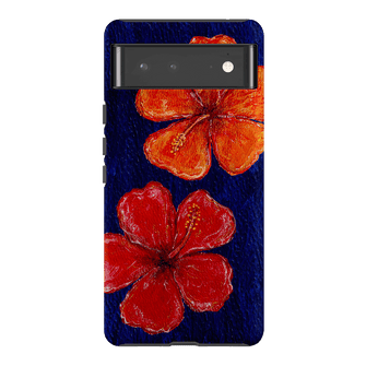Hibiscus Flower Deep Blue Printed Phone Cases Google Pixel 6 Pro / Armoured by BG. Studio - The Dairy