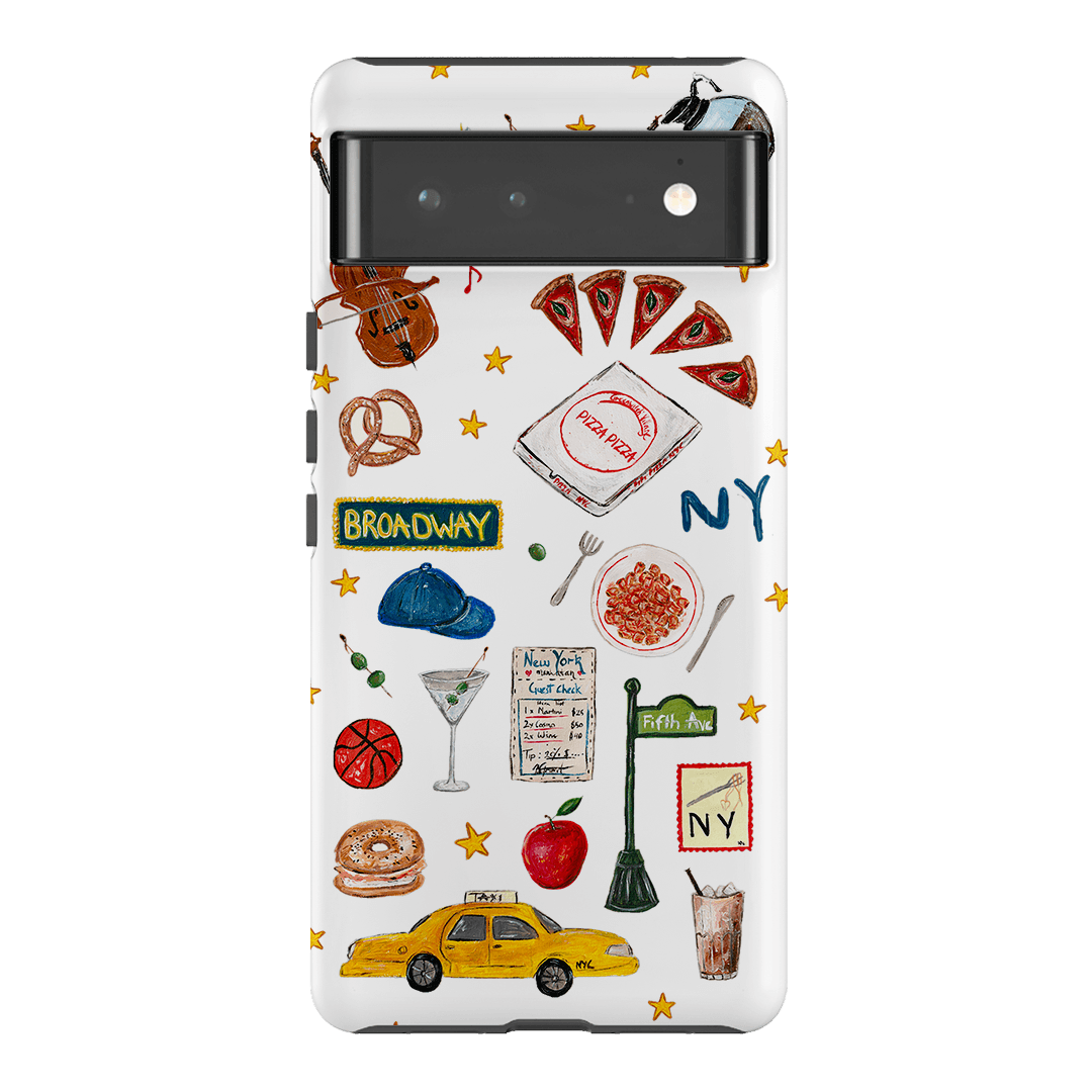 NYC White Printed Phone Cases Google Pixel 6 Pro / Armoured by BG. Studio - The Dairy