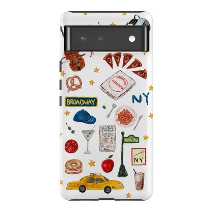 NYC White Printed Phone Cases Google Pixel 6 Pro / Armoured by BG. Studio - The Dairy