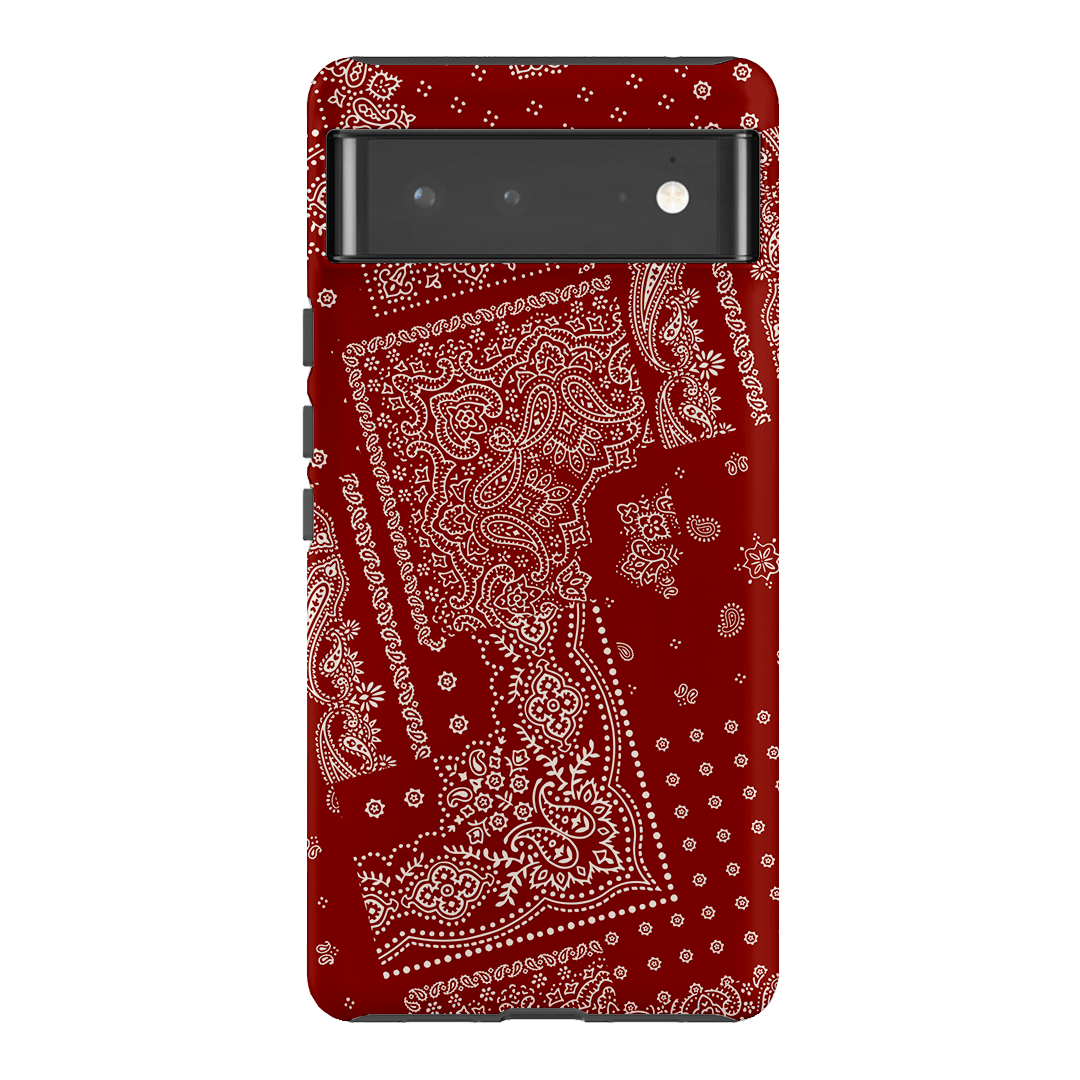 Paisley Crimson Printed Phone Cases Google Pixel 6 Pro / Armoured by The Dairy - The Dairy