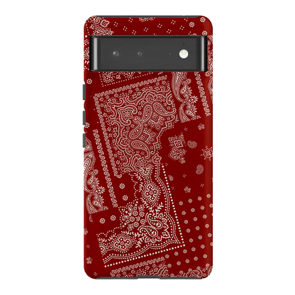 Paisley Crimson Printed Phone Cases Google Pixel 6 Pro / Armoured by The Dairy - The Dairy