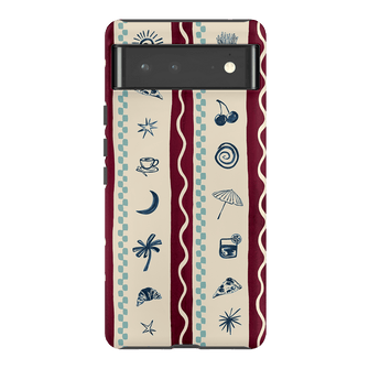 Summer Snacks Burgundy Printed Phone Cases Google Pixel 6 Pro / Armoured by Charlie Taylor - The Dairy