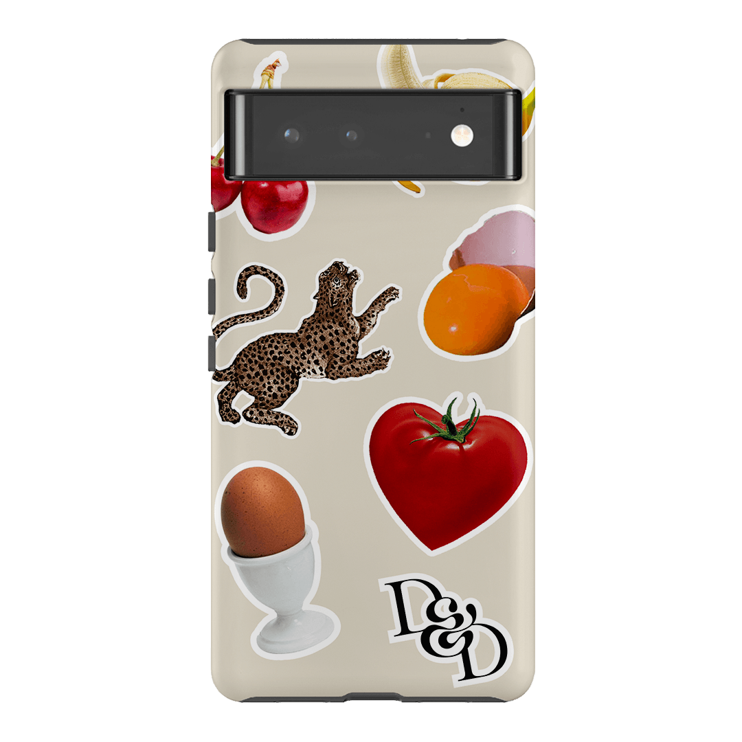 Sunday Stickers Cream Printed Phone Cases Google Pixel 6 Pro / Armoured by Desmond & Dempsey - The Dairy