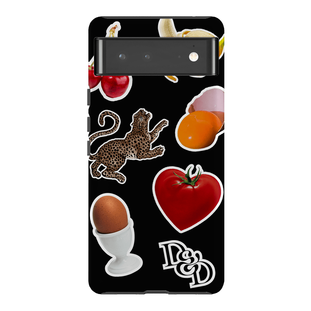 Sunday Stickers Black Printed Phone Cases by Desmond & Dempsey - The Dairy