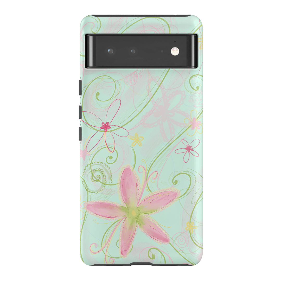 Swirl Blue Printed Phone Cases Google Pixel 6 Pro / Armoured by Kayla Carr - The Dairy