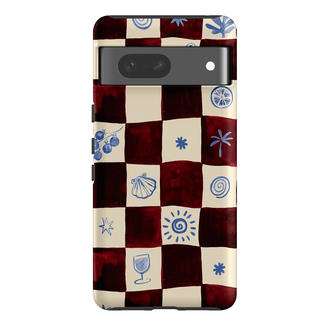 Afternoon Mezze Maroon Printed Phone Cases Google Pixel 7 / Armoured by Charlie Taylor - The Dairy
