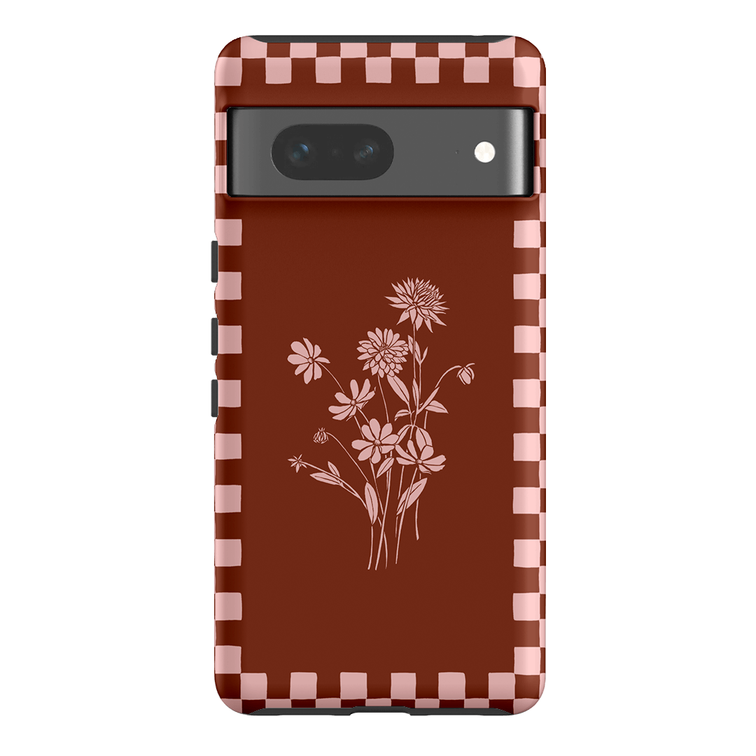 Dahlia Check Printed Phone Cases Google Pixel 7 / Armoured by Typoflora - The Dairy