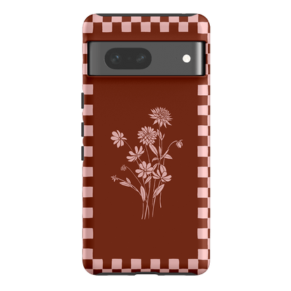 Dahlia Check Printed Phone Cases Google Pixel 7 / Armoured by Typoflora - The Dairy