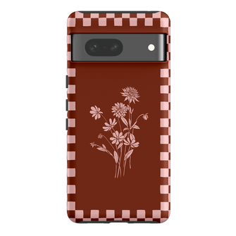 Dahlia Check Printed Phone Cases Google Pixel 7 / Armoured by Typoflora - The Dairy