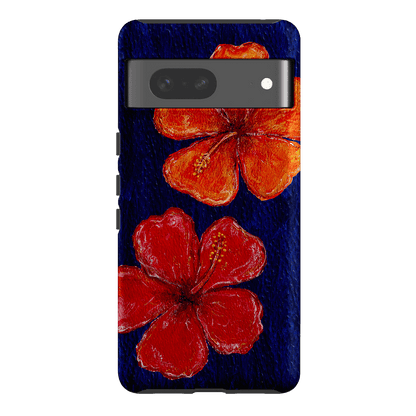 Hibiscus Flower Deep Blue Printed Phone Cases Google Pixel 7 / Armoured by BG. Studio - The Dairy