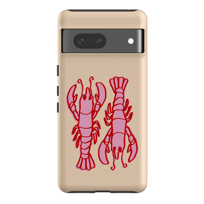 Lobster Love Peach Printed Phone Cases Google Pixel 7 / Armoured by The Dairy - The Dairy