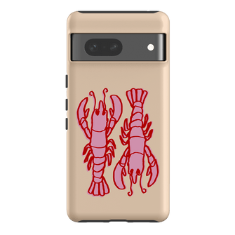 Lobster Love Peach Printed Phone Cases Google Pixel 7 / Armoured by The Dairy - The Dairy