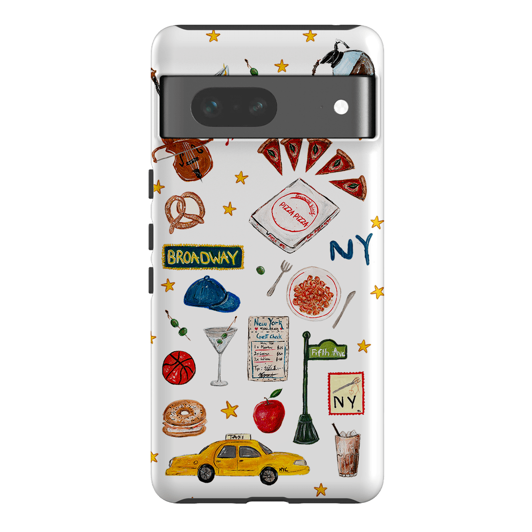 NYC White Printed Phone Cases Google Pixel 7 / Armoured by BG. Studio - The Dairy