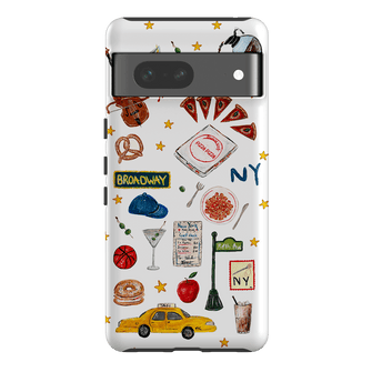 NYC White Printed Phone Cases Google Pixel 7 / Armoured by BG. Studio - The Dairy