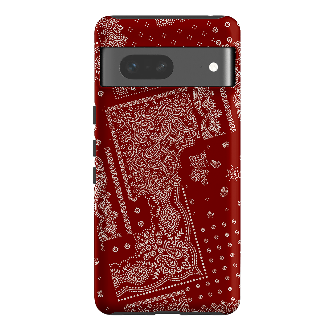 Paisley Crimson Printed Phone Cases Google Pixel 7 / Armoured by The Dairy - The Dairy