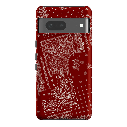 Paisley Crimson Printed Phone Cases Google Pixel 7 / Armoured by The Dairy - The Dairy